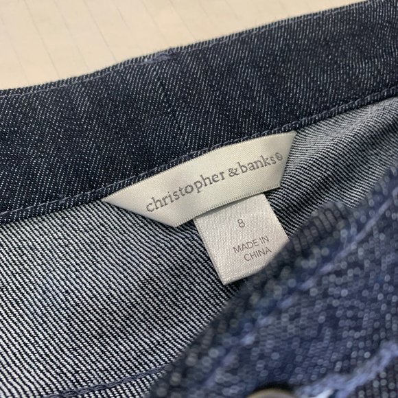 Christopher & Banks Deep Blue Straight Leg Jeans - Picture 2 of 4